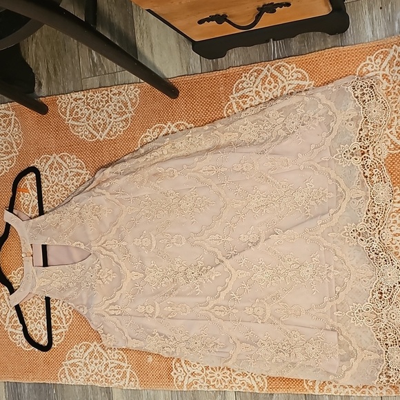 Altar'd State Lace Midi Halter Dress in Peach - Picture 10 of 15